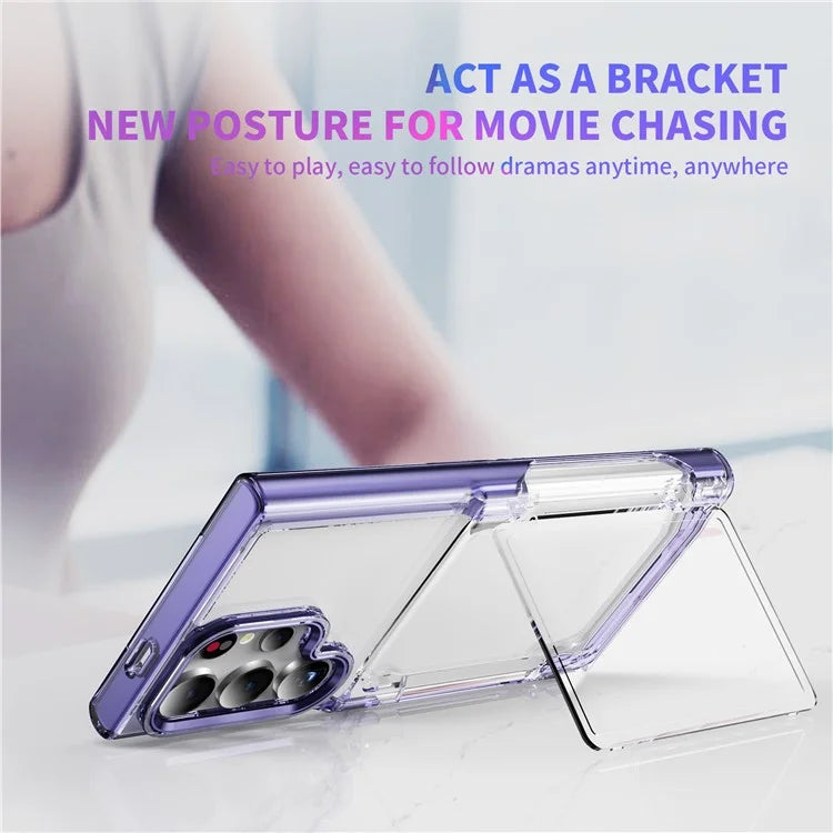 For Samsung Galaxy S24 Ultra Case Anti-Scratch TPU + Acrylic Phone Cover Card Holder