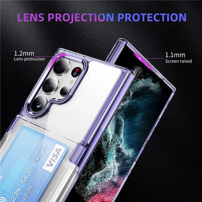 For Samsung Galaxy S24 Ultra Case Anti-Scratch TPU + Acrylic Phone Cover Card Holder