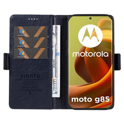 YIKATU YK-007 For Motorola Moto G85 5G / S50 Neo 5G Phone Case PU Leather Stand Anti-Drop Wallet Cover