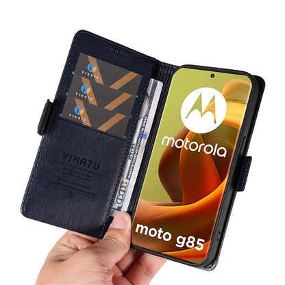 YIKATU YK-007 For Motorola Moto G85 5G / S50 Neo 5G Phone Case PU Leather Stand Anti-Drop Wallet Cover