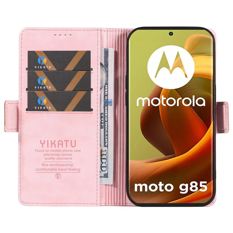 YIKATU YK-007 For Motorola Moto G85 5G / S50 Neo 5G Phone Case PU Leather Stand Anti-Drop Wallet Cover
