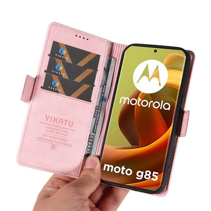 YIKATU YK-007 For Motorola Moto G85 5G / S50 Neo 5G Phone Case PU Leather Stand Anti-Drop Wallet Cover