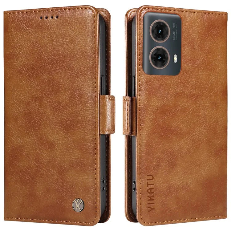 YIKATU YK-007 For Motorola Moto G85 5G / S50 Neo 5G Phone Case PU Leather Stand Anti-Drop Wallet Cover