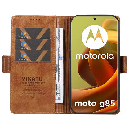 YIKATU YK-007 For Motorola Moto G85 5G / S50 Neo 5G Phone Case PU Leather Stand Anti-Drop Wallet Cover