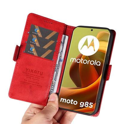 YIKATU YK-007 For Motorola Moto G85 5G / S50 Neo 5G Phone Case PU Leather Stand Anti-Drop Wallet Cover