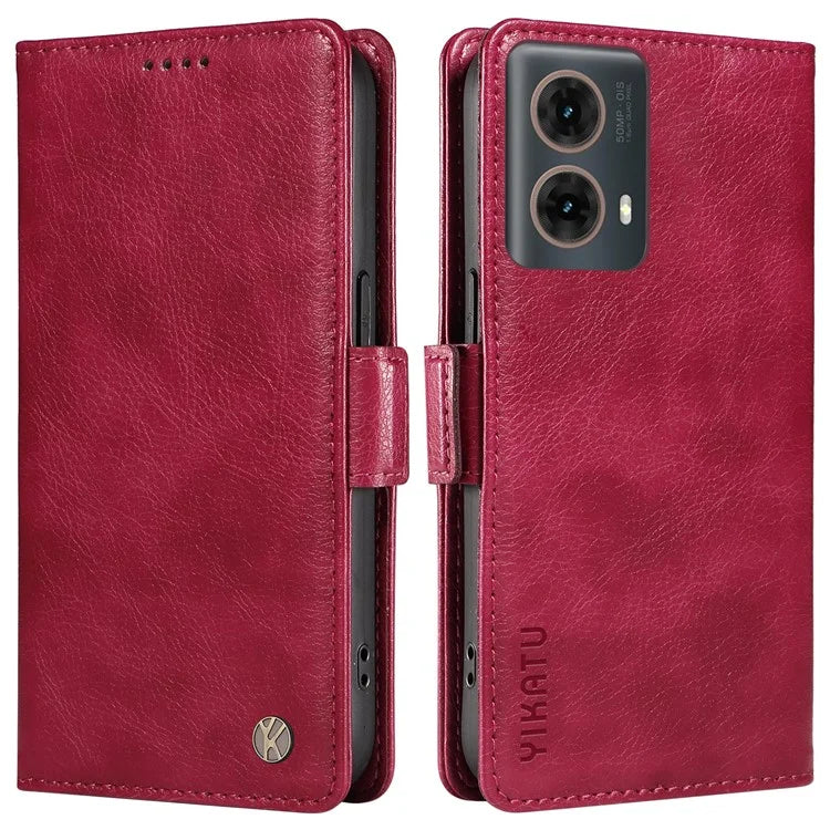 YIKATU YK-007 For Motorola Moto G85 5G / S50 Neo 5G Phone Case PU Leather Stand Anti-Drop Wallet Cover