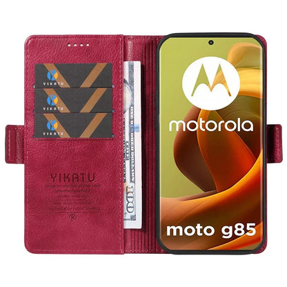 YIKATU YK-007 For Motorola Moto G85 5G / S50 Neo 5G Phone Case PU Leather Stand Anti-Drop Wallet Cover