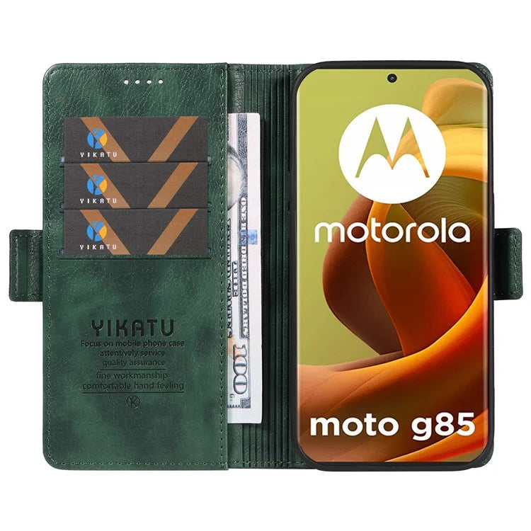 YIKATU YK-007 For Motorola Moto G85 5G / S50 Neo 5G Phone Case PU Leather Stand Anti-Drop Wallet Cover