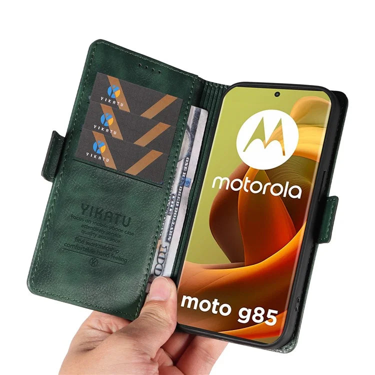 YIKATU YK-007 For Motorola Moto G85 5G / S50 Neo 5G Phone Case PU Leather Stand Anti-Drop Wallet Cover