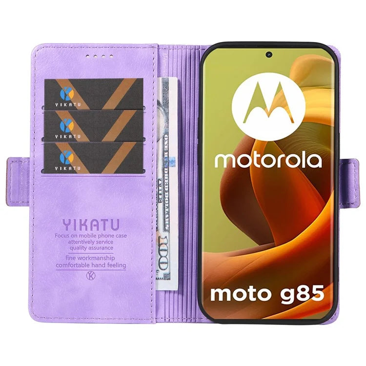 YIKATU YK-007 For Motorola Moto G85 5G / S50 Neo 5G Phone Case PU Leather Stand Anti-Drop Wallet Cover