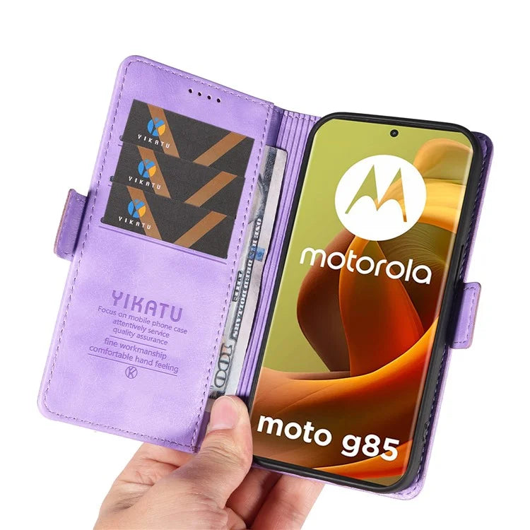 YIKATU YK-007 For Motorola Moto G85 5G / S50 Neo 5G Phone Case PU Leather Stand Anti-Drop Wallet Cover