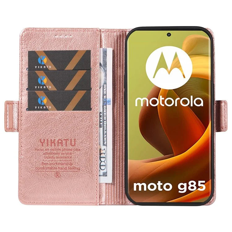 YIKATU YK-007 For Motorola Moto G85 5G / S50 Neo 5G Phone Case PU Leather Stand Anti-Drop Wallet Cover