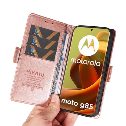 YIKATU YK-007 For Motorola Moto G85 5G / S50 Neo 5G Phone Case PU Leather Stand Anti-Drop Wallet Cover