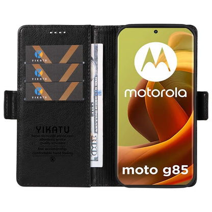 YIKATU YK-007 For Motorola Moto G85 5G / S50 Neo 5G Phone Case PU Leather Stand Anti-Drop Wallet Cover