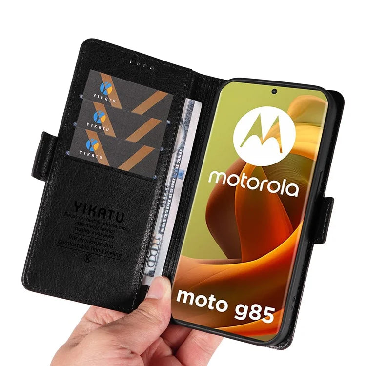 YIKATU YK-007 For Motorola Moto G85 5G / S50 Neo 5G Phone Case PU Leather Stand Anti-Drop Wallet Cover