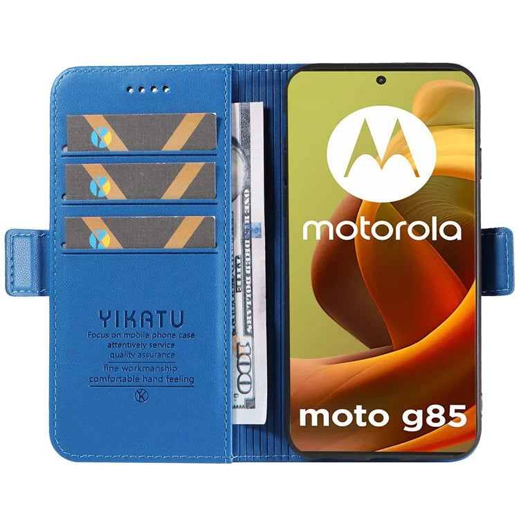 YIKATU YK-003 For Motorola Moto G85 5G / S50 Neo 5G Case PU Leather Phone Cover with Wallet Stand