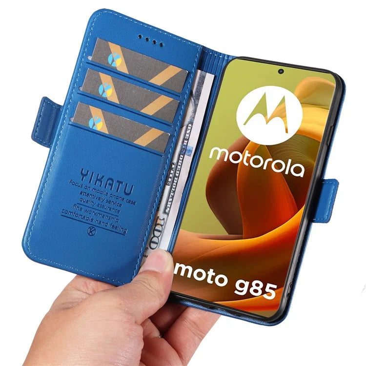 YIKATU YK-003 For Motorola Moto G85 5G / S50 Neo 5G Case PU Leather Phone Cover with Wallet Stand