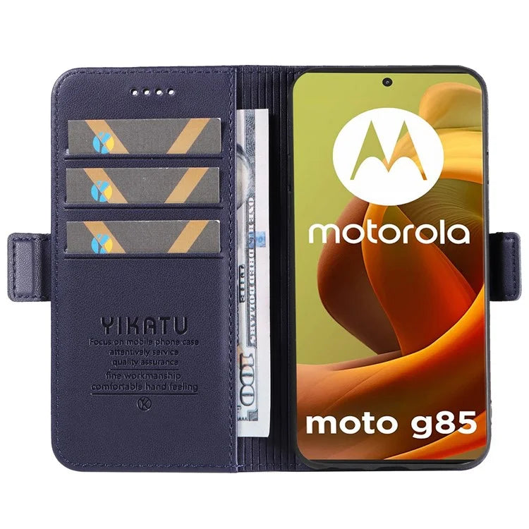 YIKATU YK-003 For Motorola Moto G85 5G / S50 Neo 5G Case PU Leather Phone Cover with Wallet Stand