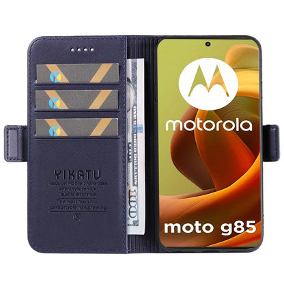 YIKATU YK-003 For Motorola Moto G85 5G / S50 Neo 5G Case PU Leather Phone Cover with Wallet Stand