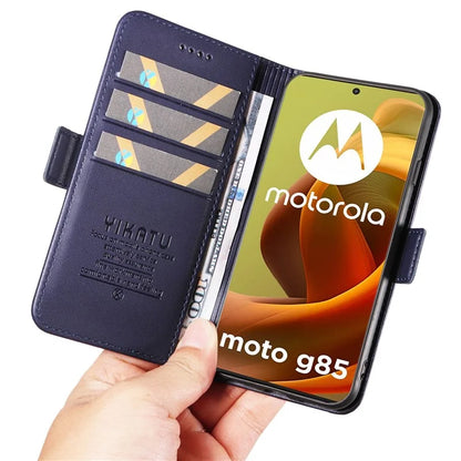 YIKATU YK-003 For Motorola Moto G85 5G / S50 Neo 5G Case PU Leather Phone Cover with Wallet Stand