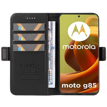 YIKATU YK-003 For Motorola Moto G85 5G / S50 Neo 5G Case PU Leather Phone Cover with Wallet Stand
