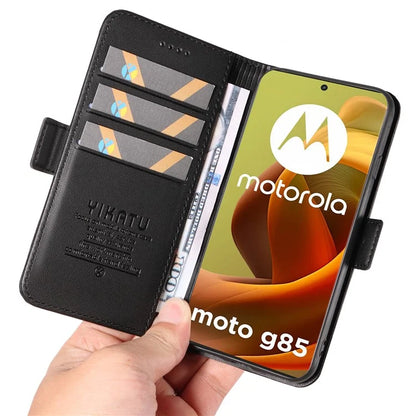 YIKATU YK-003 For Motorola Moto G85 5G / S50 Neo 5G Case PU Leather Phone Cover with Wallet Stand