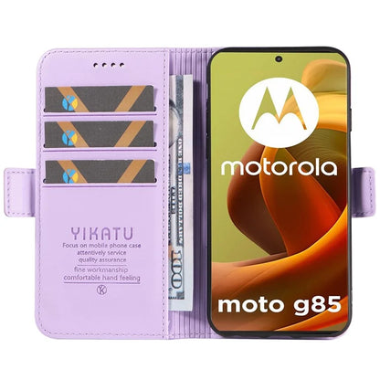 YIKATU YK-003 For Motorola Moto G85 5G / S50 Neo 5G Case PU Leather Phone Cover with Wallet Stand