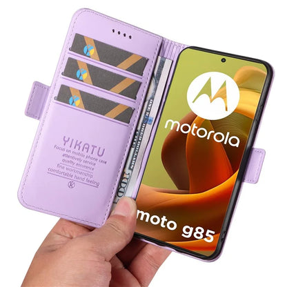 YIKATU YK-003 For Motorola Moto G85 5G / S50 Neo 5G Case PU Leather Phone Cover with Wallet Stand