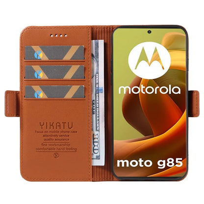 YIKATU YK-003 For Motorola Moto G85 5G / S50 Neo 5G Case PU Leather Phone Cover with Wallet Stand