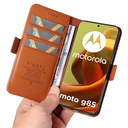 YIKATU YK-003 For Motorola Moto G85 5G / S50 Neo 5G Case PU Leather Phone Cover with Wallet Stand