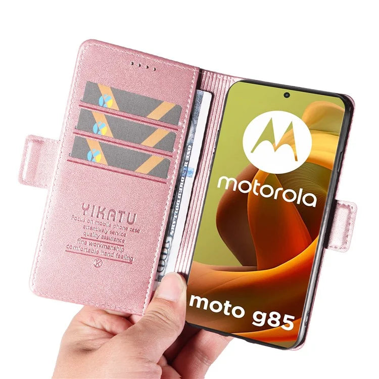 YIKATU YK-003 For Motorola Moto G85 5G / S50 Neo 5G Case PU Leather Phone Cover with Wallet Stand