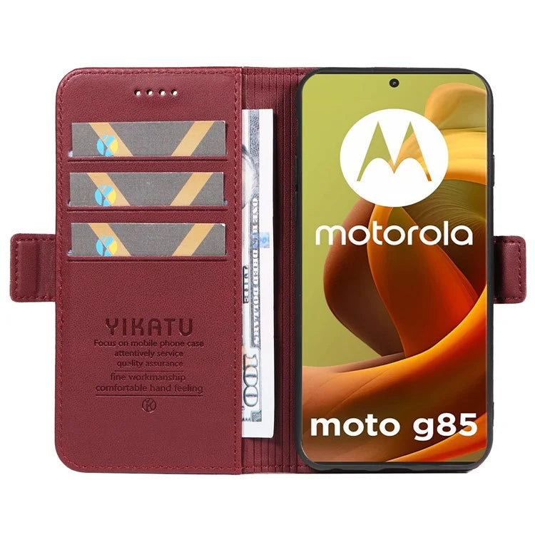 YIKATU YK-003 For Motorola Moto G85 5G / S50 Neo 5G Case PU Leather Phone Cover with Wallet Stand