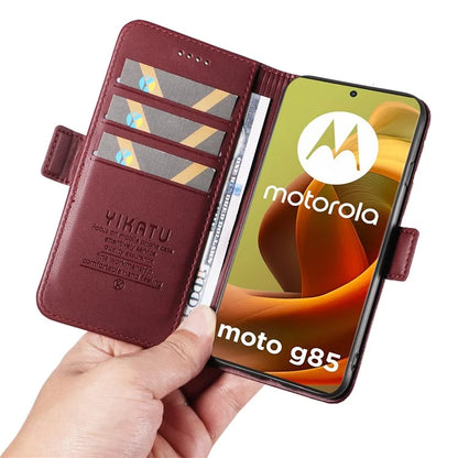 YIKATU YK-003 For Motorola Moto G85 5G / S50 Neo 5G Case PU Leather Phone Cover with Wallet Stand