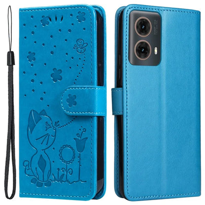 KT Imprinting Flower Series-4 For Motorola Moto G85 5G / S50 Neo 5G Phone Case Imprinted Leather Stand Cover