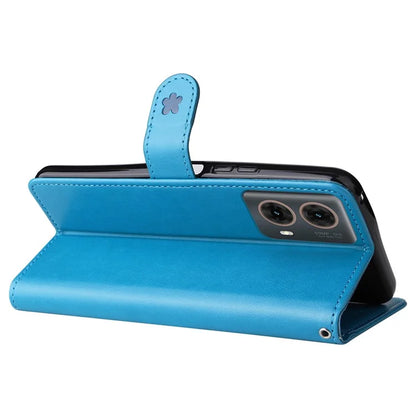 KT Imprinting Flower Series-4 For Motorola Moto G85 5G / S50 Neo 5G Phone Case Imprinted Leather Stand Cover