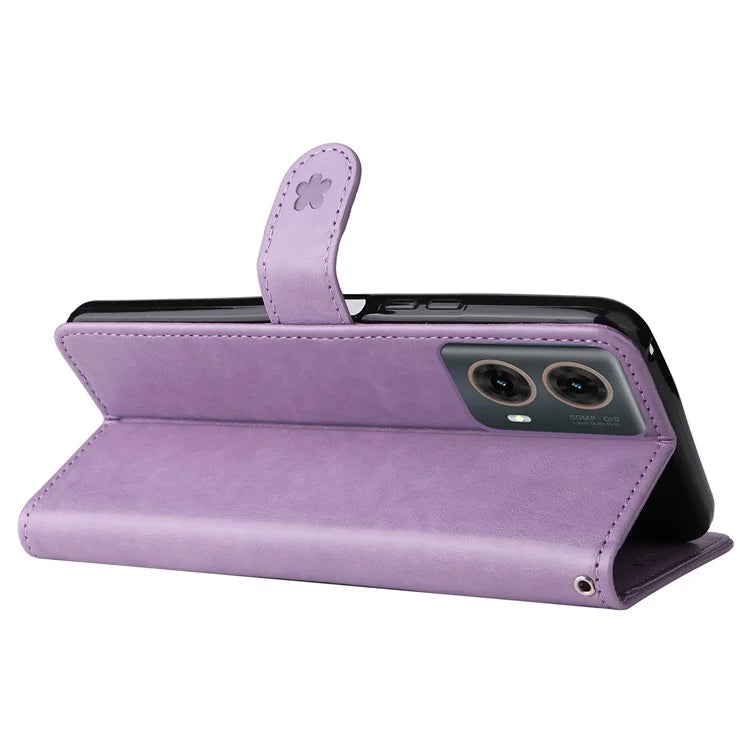 KT Imprinting Flower Series-4 For Motorola Moto G85 5G / S50 Neo 5G Phone Case Imprinted Leather Stand Cover