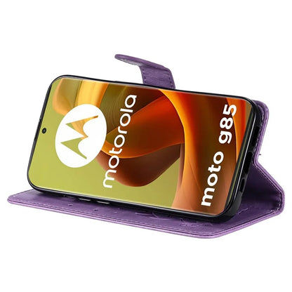 KT Imprinting Flower Series-4 For Motorola Moto G85 5G / S50 Neo 5G Phone Case Imprinted Leather Stand Cover