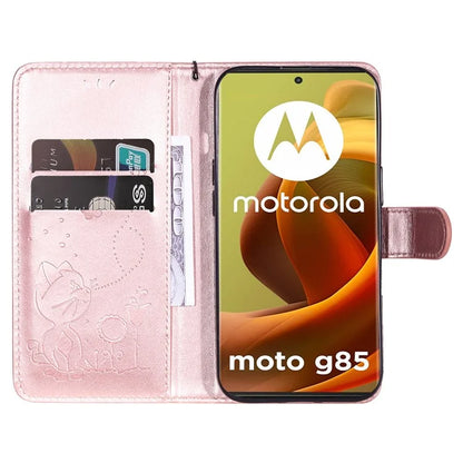KT Imprinting Flower Series-4 For Motorola Moto G85 5G / S50 Neo 5G Phone Case Imprinted Leather Stand Cover