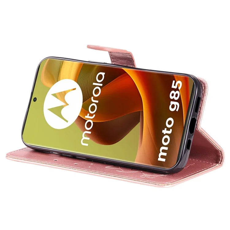 KT Imprinting Flower Series-4 For Motorola Moto G85 5G / S50 Neo 5G Phone Case Imprinted Leather Stand Cover