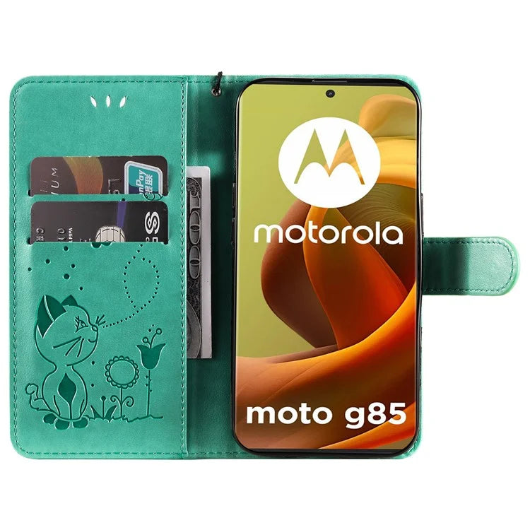 KT Imprinting Flower Series-4 For Motorola Moto G85 5G / S50 Neo 5G Phone Case Imprinted Leather Stand Cover