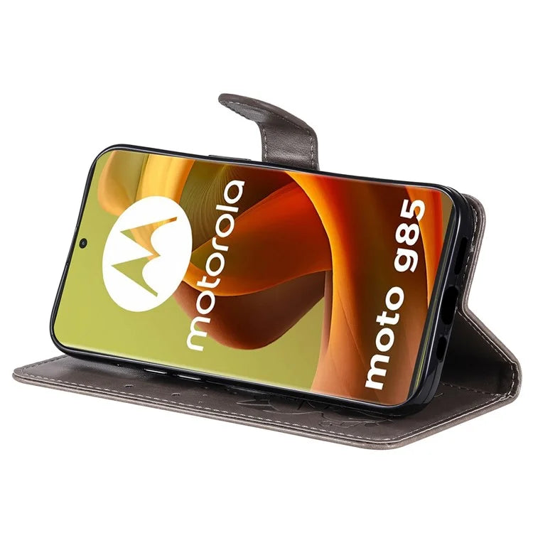 KT Imprinting Flower Series-4 For Motorola Moto G85 5G / S50 Neo 5G Phone Case Imprinted Leather Stand Cover