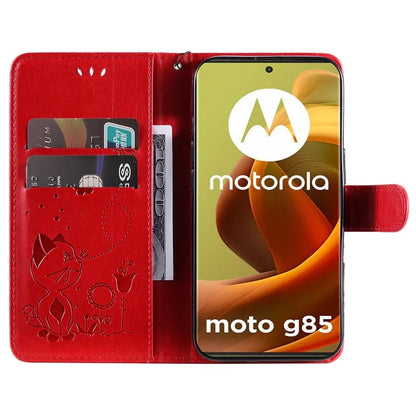 KT Imprinting Flower Series-4 For Motorola Moto G85 5G / S50 Neo 5G Phone Case Imprinted Leather Stand Cover