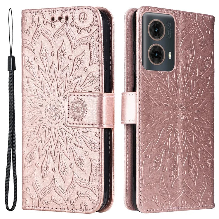 KT Imprinting Flower Series-1 For Motorola Moto G85 5G / S50 Neo 5G Case Wallet Leather Stand Phone Cover