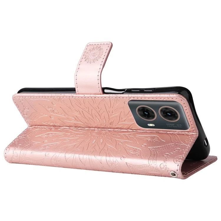KT Imprinting Flower Series-1 For Motorola Moto G85 5G / S50 Neo 5G Case Wallet Leather Stand Phone Cover