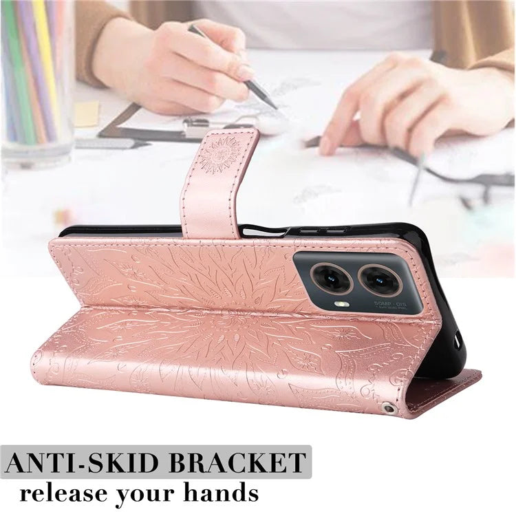 KT Imprinting Flower Series-1 For Motorola Moto G85 5G / S50 Neo 5G Case Wallet Leather Stand Phone Cover