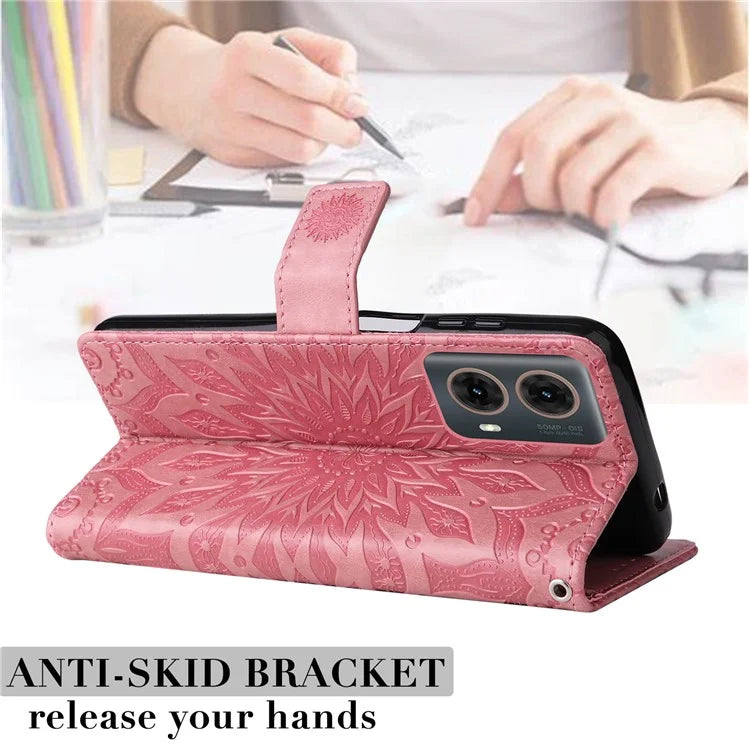 KT Imprinting Flower Series-1 For Motorola Moto G85 5G / S50 Neo 5G Case Wallet Leather Stand Phone Cover