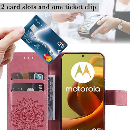 KT Imprinting Flower Series-1 For Motorola Moto G85 5G / S50 Neo 5G Case Wallet Leather Stand Phone Cover