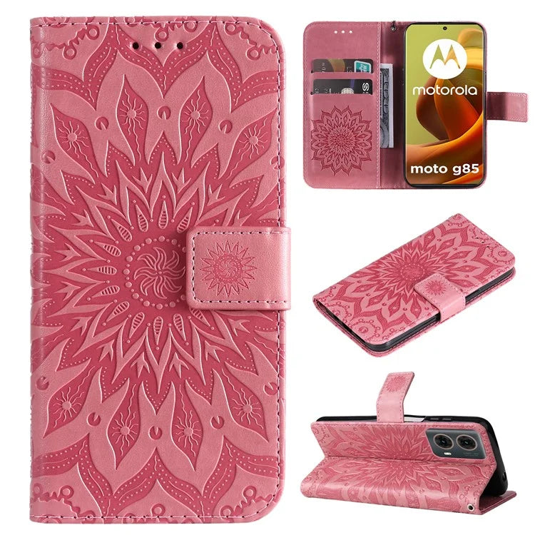 KT Imprinting Flower Series-1 For Motorola Moto G85 5G / S50 Neo 5G Case Wallet Leather Stand Phone Cover