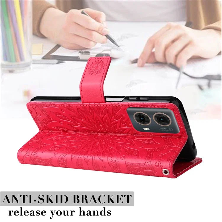 KT Imprinting Flower Series-1 For Motorola Moto G85 5G / S50 Neo 5G Case Wallet Leather Stand Phone Cover