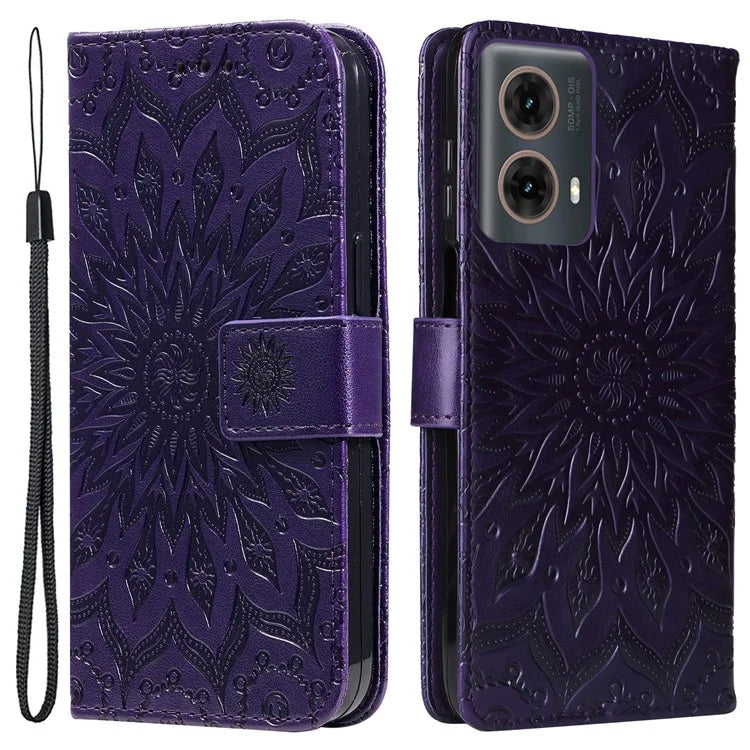 KT Imprinting Flower Series-1 For Motorola Moto G85 5G / S50 Neo 5G Case Wallet Leather Stand Phone Cover